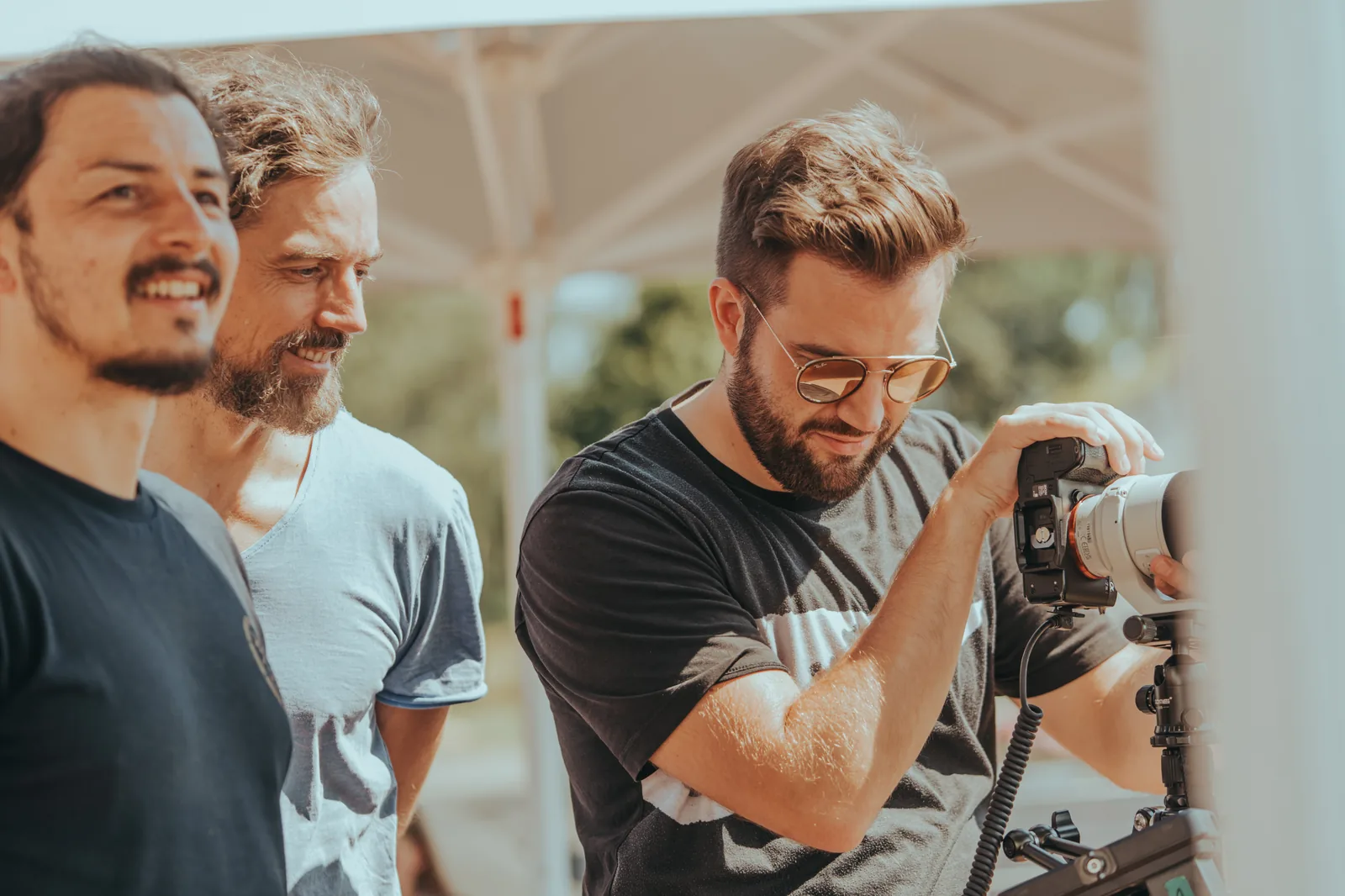 Christian Arns hinter den Kulissen beim Interview-Dreh