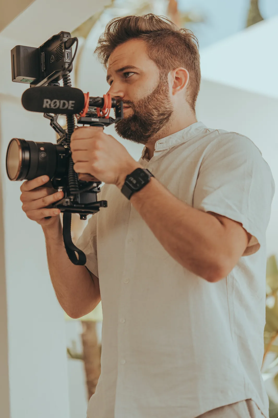 Christian Arns mit Gimbal am Set